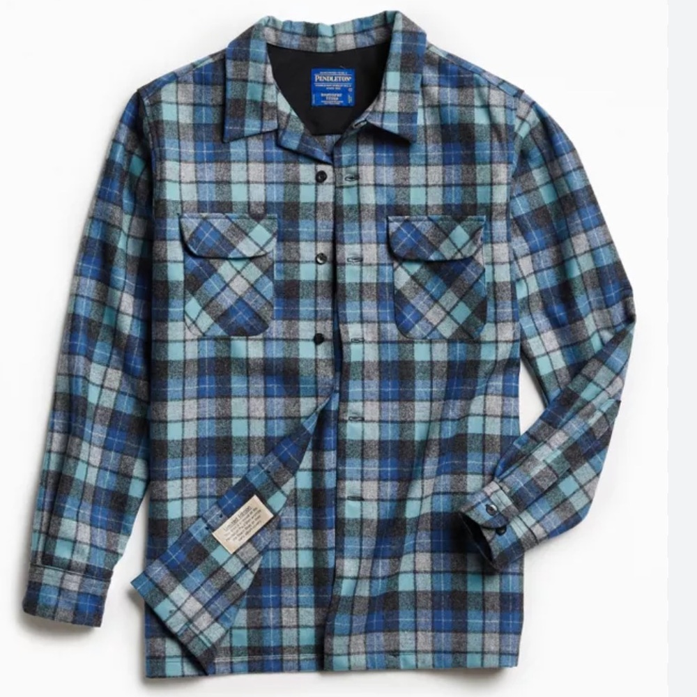 Pendleton Blue Plaid Lightweight Shirt Jacket